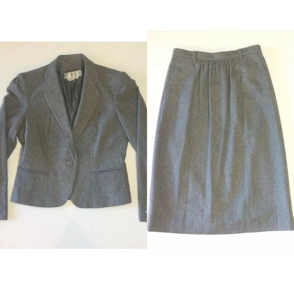 New NANCI JENNIFER CANADA Wool Blazer Skirt Suit - Picture 1 of 13